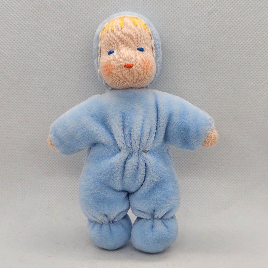 Baby Doll 13 cm – Handmade Soft Velour Waldorf Pocket Doll