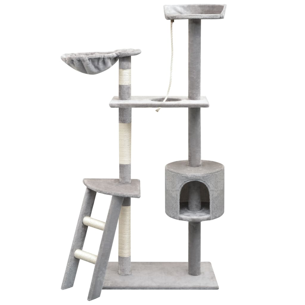 Cat Tree With Sisal Scratching Posts 150 Cm Paw Prints Grey