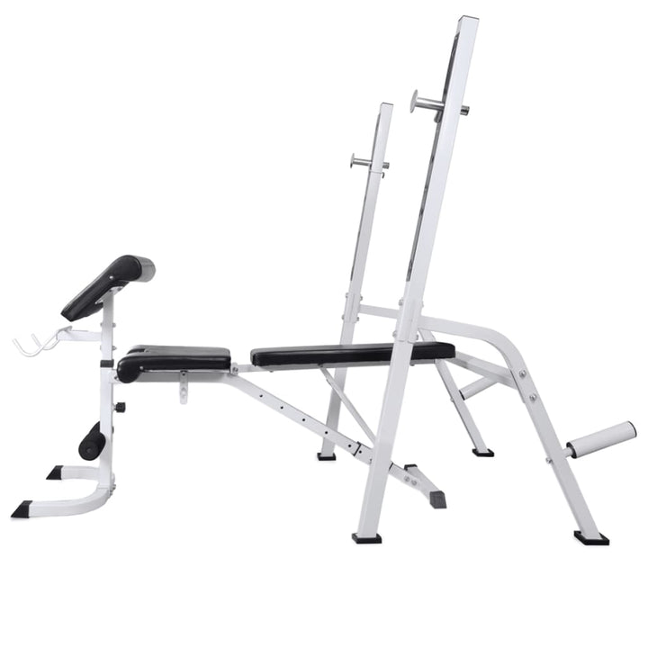Workout Bench With Weight Rack, Barbell And Dumbbell Set 60.5Kg