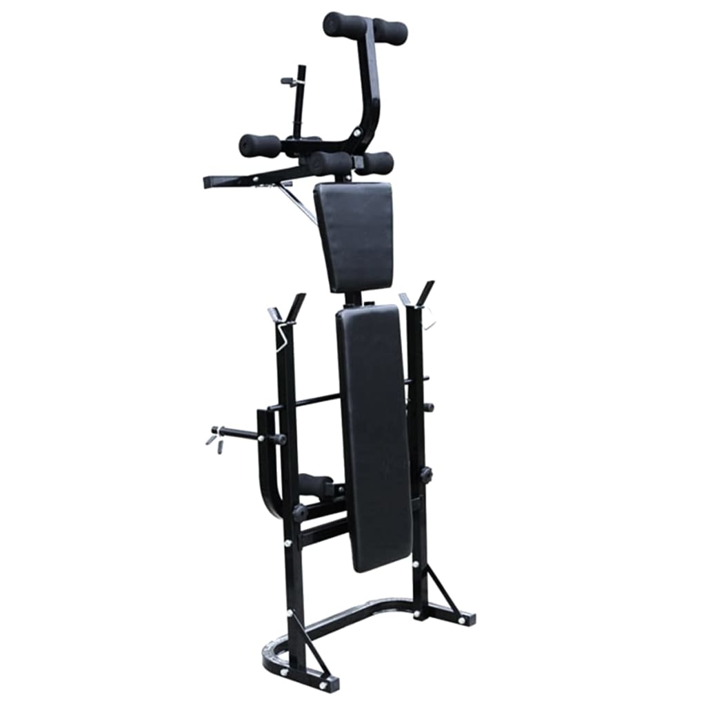 Weight Bench With Weight Rack, Barbell And Dumbbell Set 30.5Kg