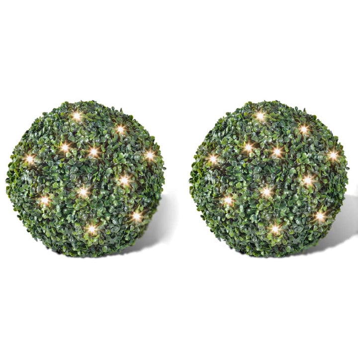 Boxwood Ball Artificial Leaf Topiary Ball 35 Cm Solar Led String 2 Pcs