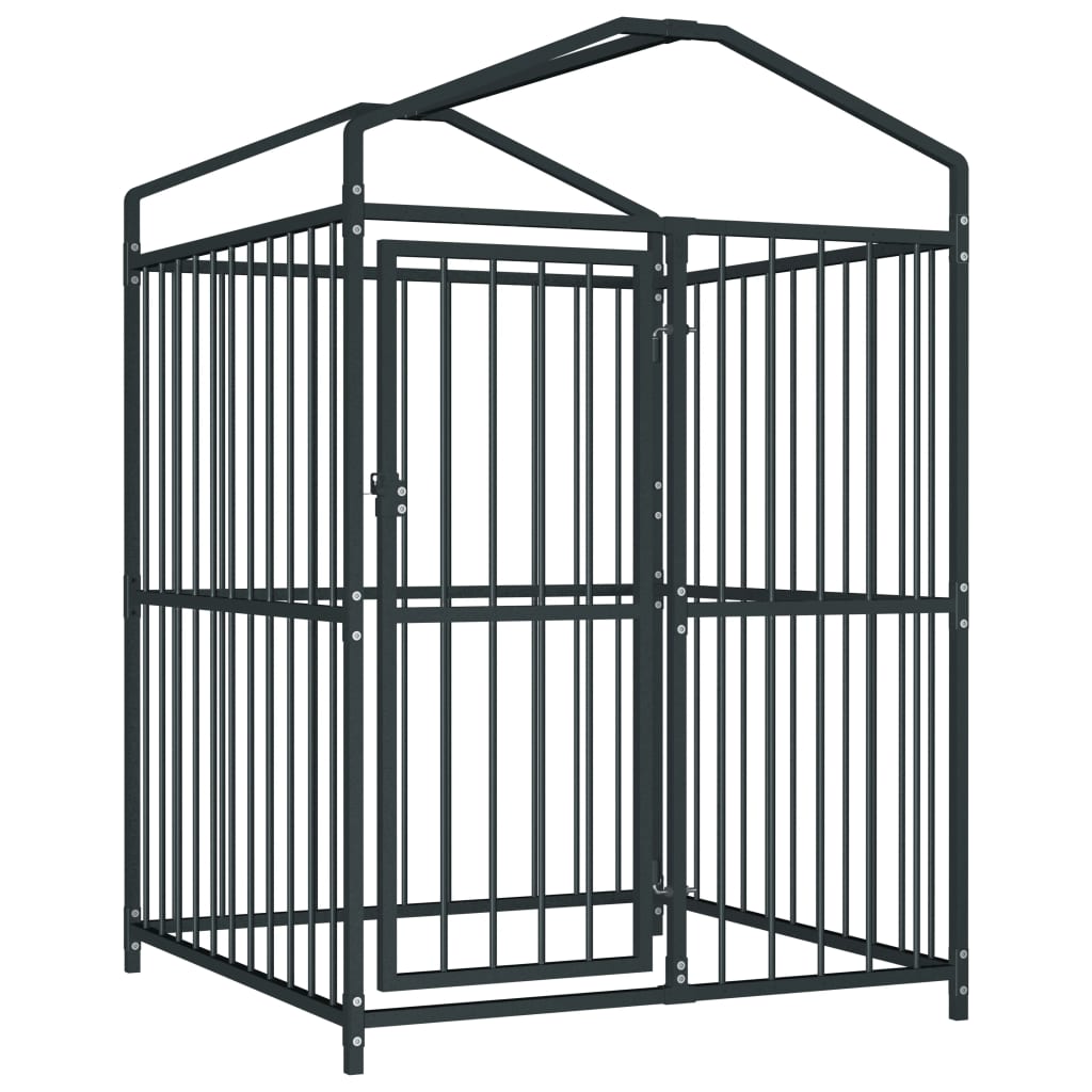 Outdoor Dog Kennel With Roof 120X120X150 Cm