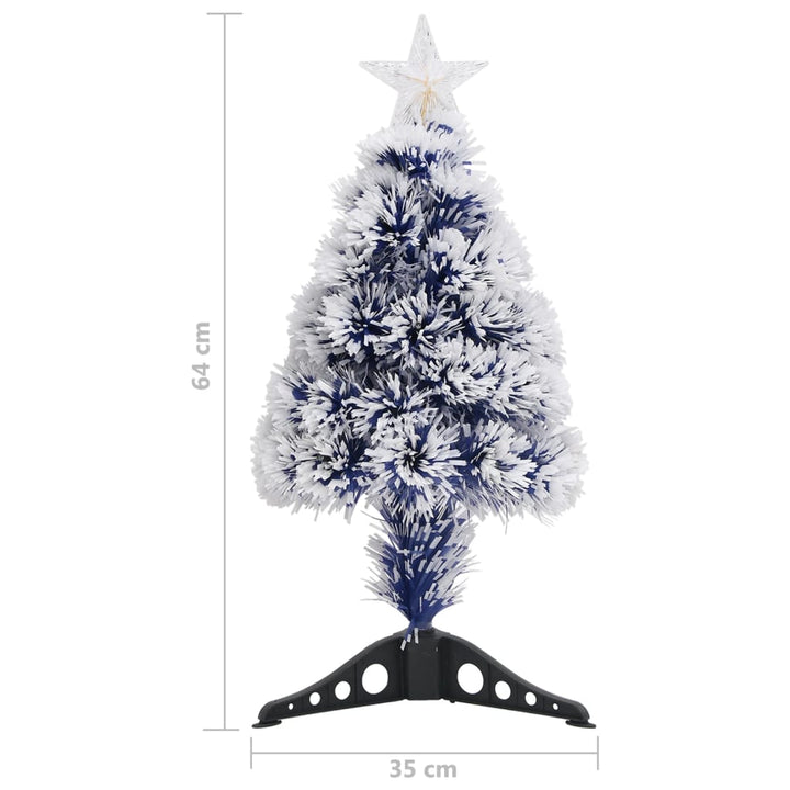 Artificial Pre-Lit Christmas Tree White&Blue 64 Cm Fibre Optic