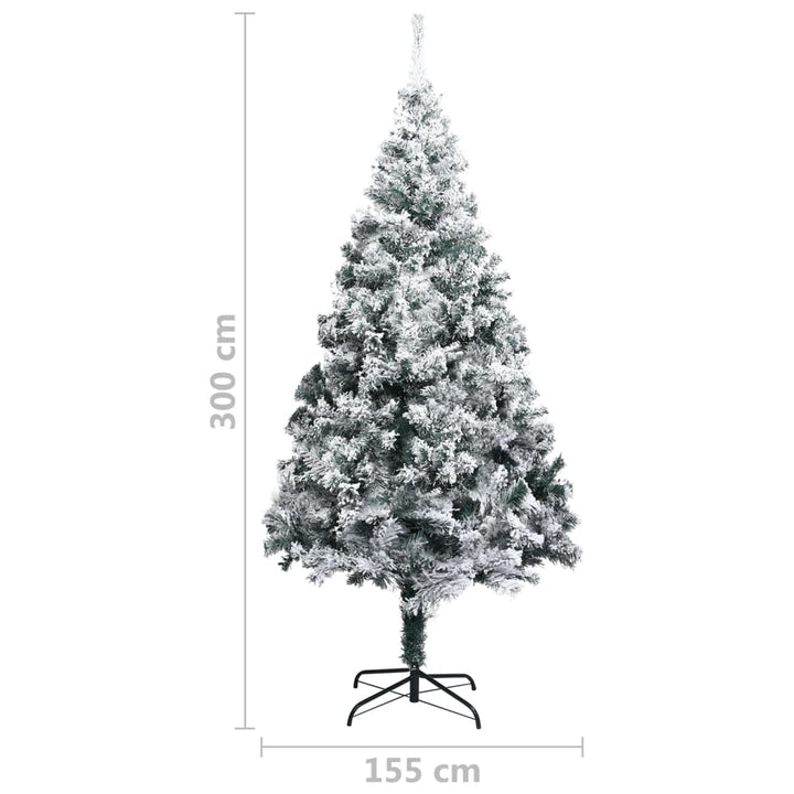 Artificial Christmas Tree With Flocked Snow Green 300 Cm Pvc