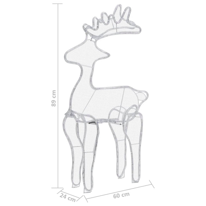 Reindeer Christmas Decoration With Mesh 306 Leds 60X24X89Cm