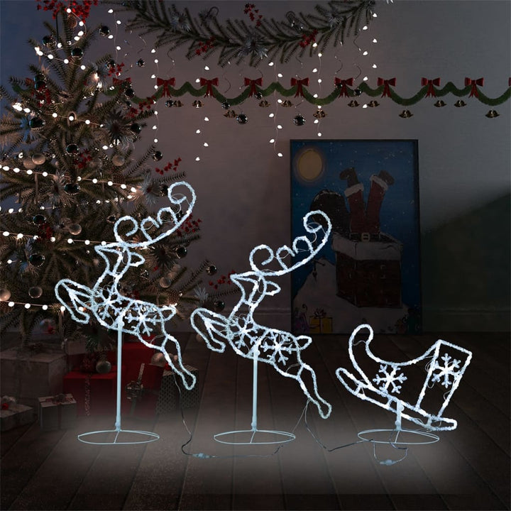 Acrylic Christmas Flying Reindeer&Sleigh 260X21X87Cm Colourful