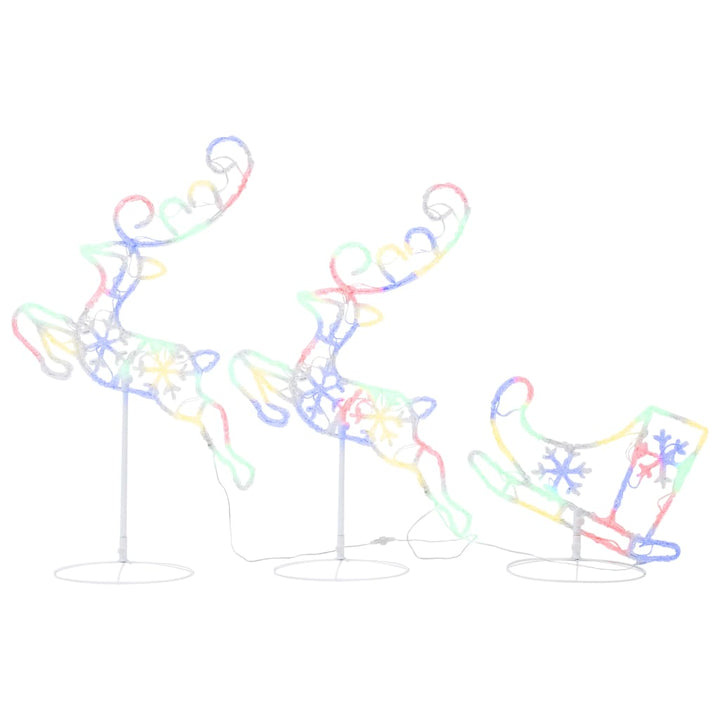 Acrylic Christmas Flying Reindeer&Sleigh 260X21X87Cm Colourful