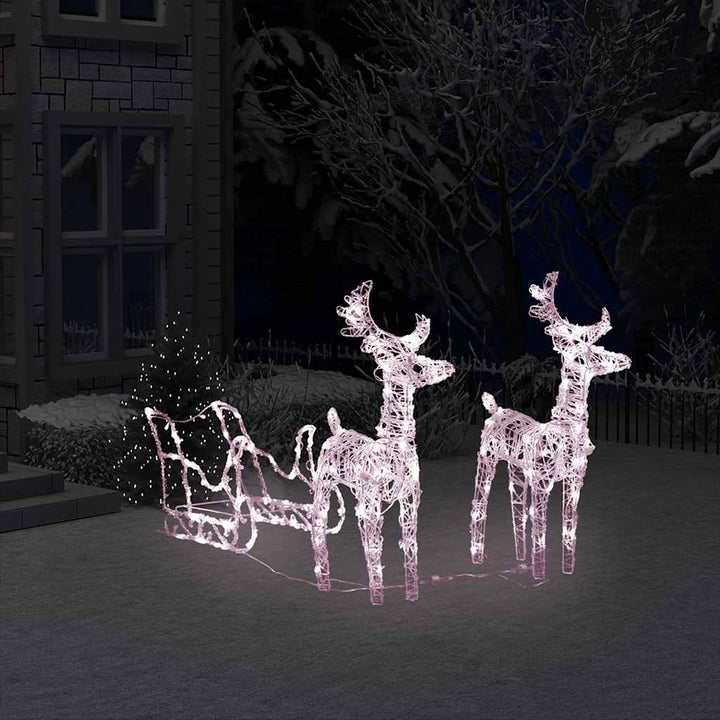 Reindeers & Sleigh Christmas Decoration 320 Leds Acrylic