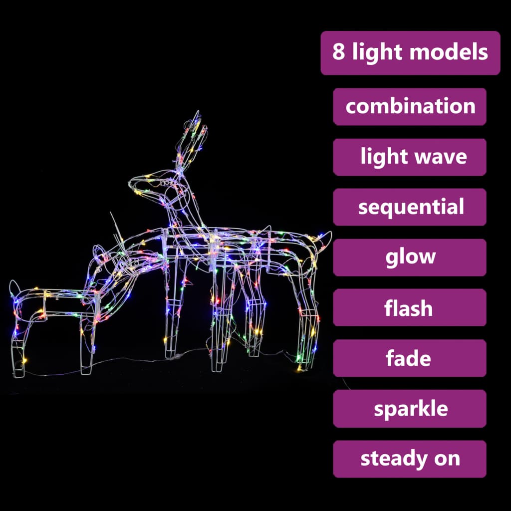 3 Piece Christmas Light Display Reindeers 229 Leds