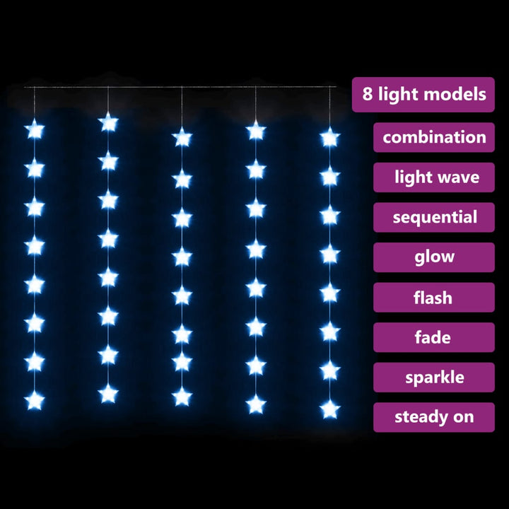 Led Star Curtain Fairy Lights 200 Led 8 Function