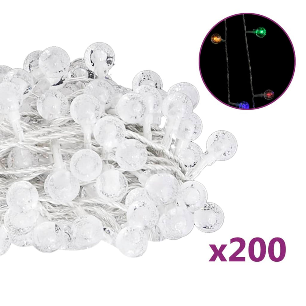 Globe Fairy String Lights 20M 200 Led Colourful 8 Function
