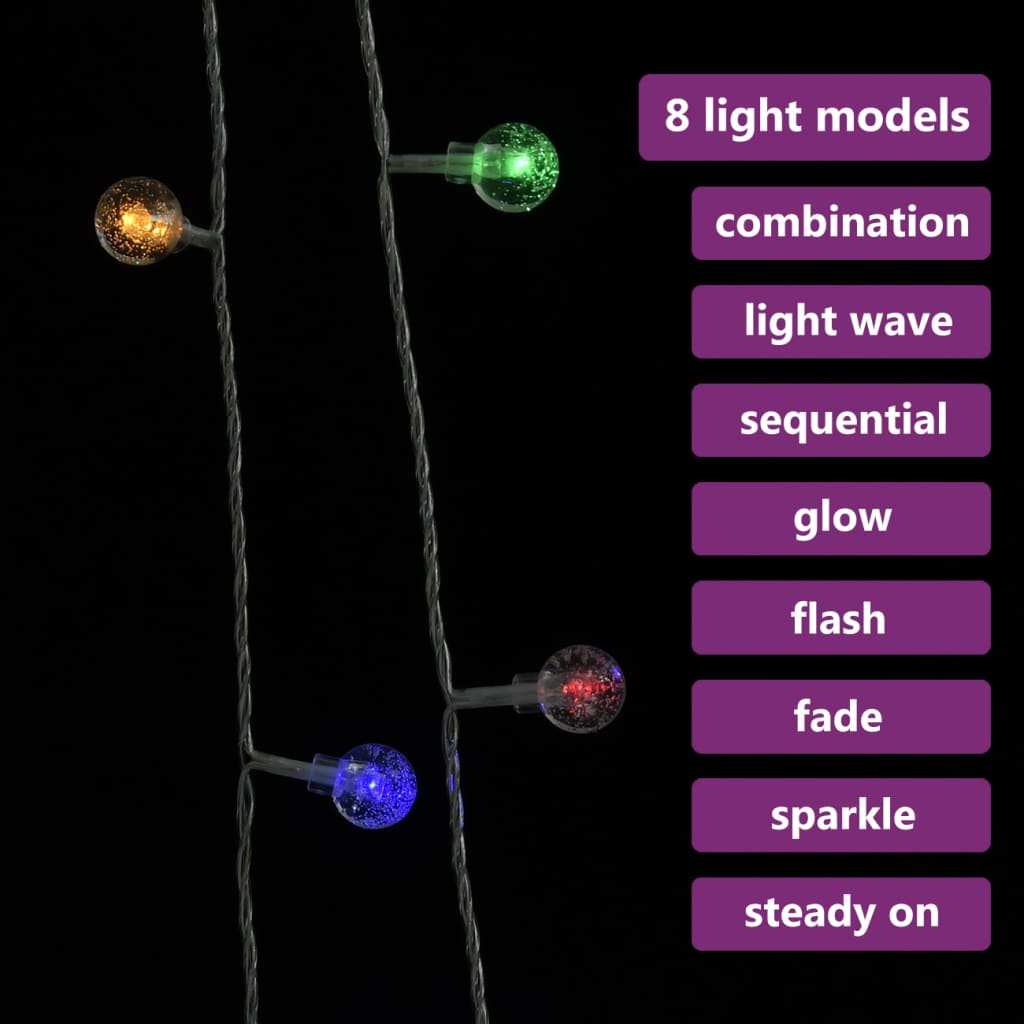 Globe Fairy String Lights 20M 200 Led Colourful 8 Function