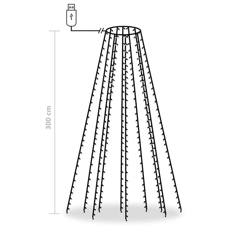 Christmas Tree Net Lights With 300 Leds Colourful