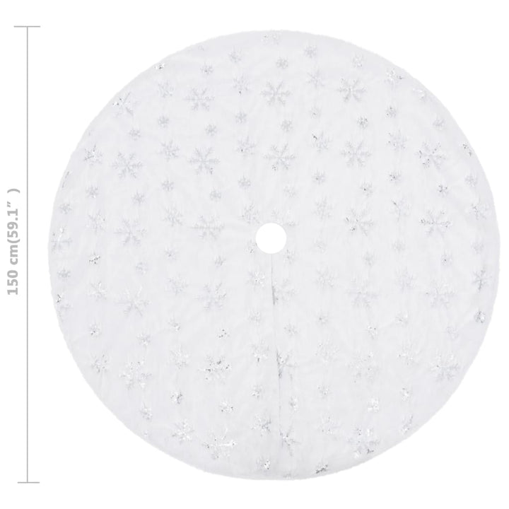 Luxury Christmas Tree Skirt White Faux