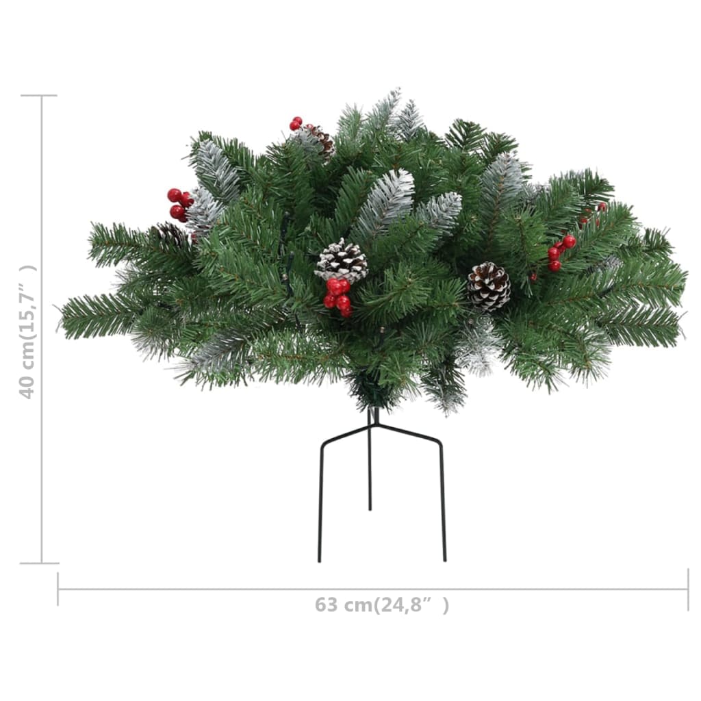 Artificial Pathway Pre-Lit Christmas Tree Green Pvc
