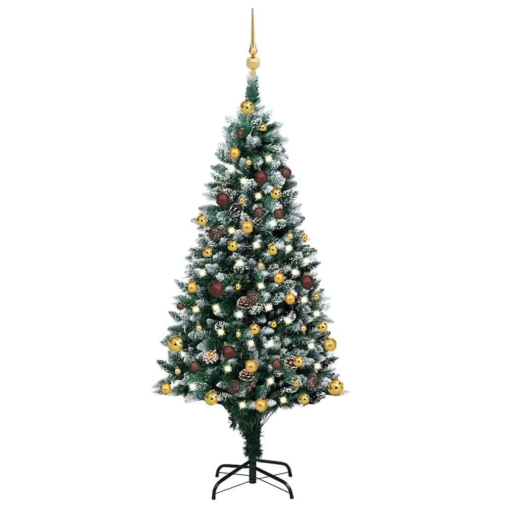 Artificial Pre-Lit Christmas Tree With Ball Set&Pine Cones 180 Cm