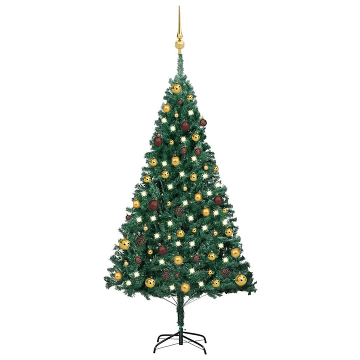 Artificial Pre-Lit Christmas Tree With Ball Set Pvc