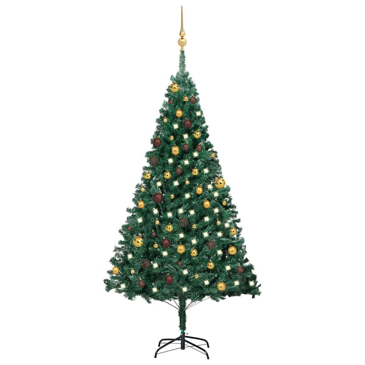 Artificial Pre-Lit Christmas Tree With Ball Set Pvc