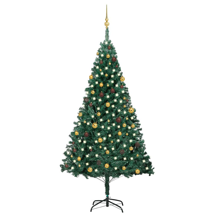 Artificial Pre-Lit Christmas Tree With Ball Set Pvc