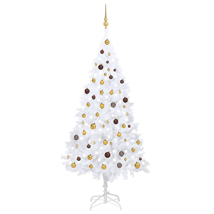 Artificial Pre-Lit Christmas Tree With Ball Set Pvc