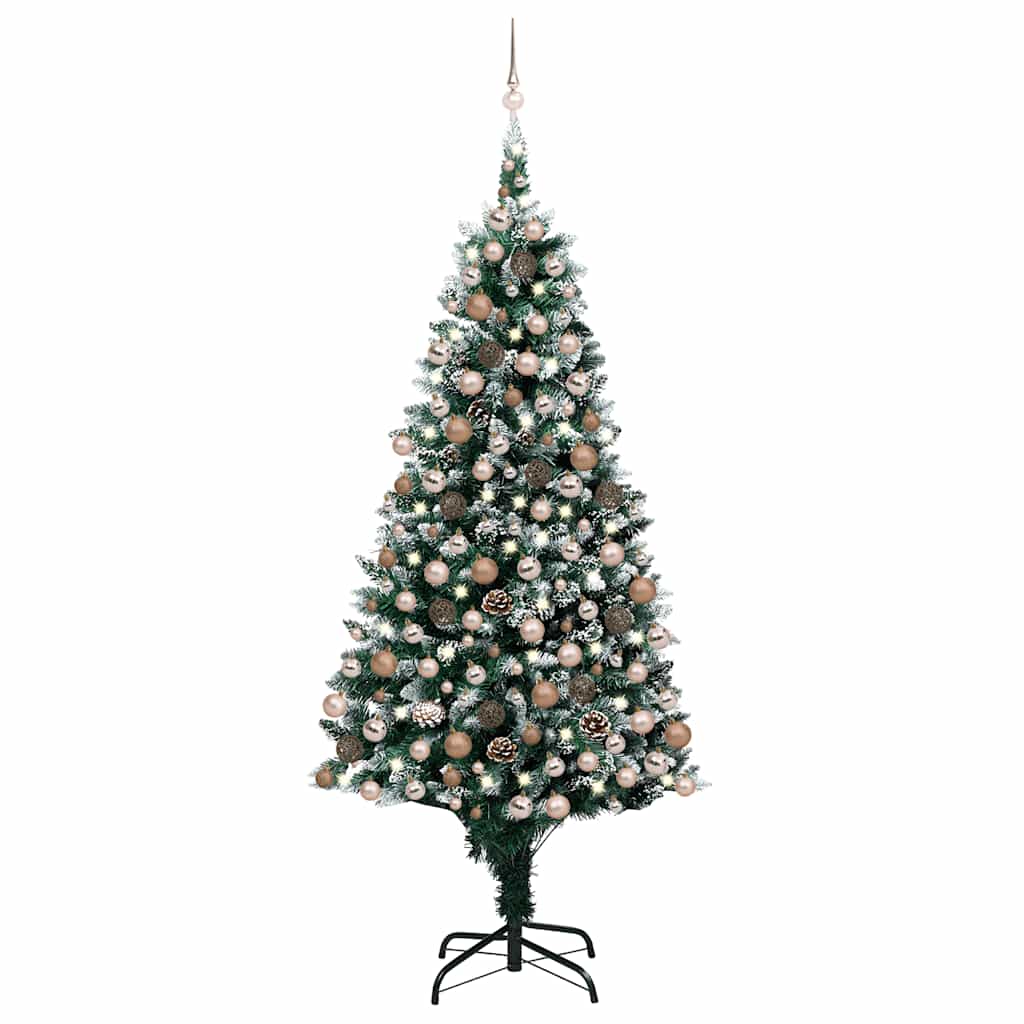 Artificial Pre-Lit Christmas Tree With Ball Set&Pine Cones 180 Cm