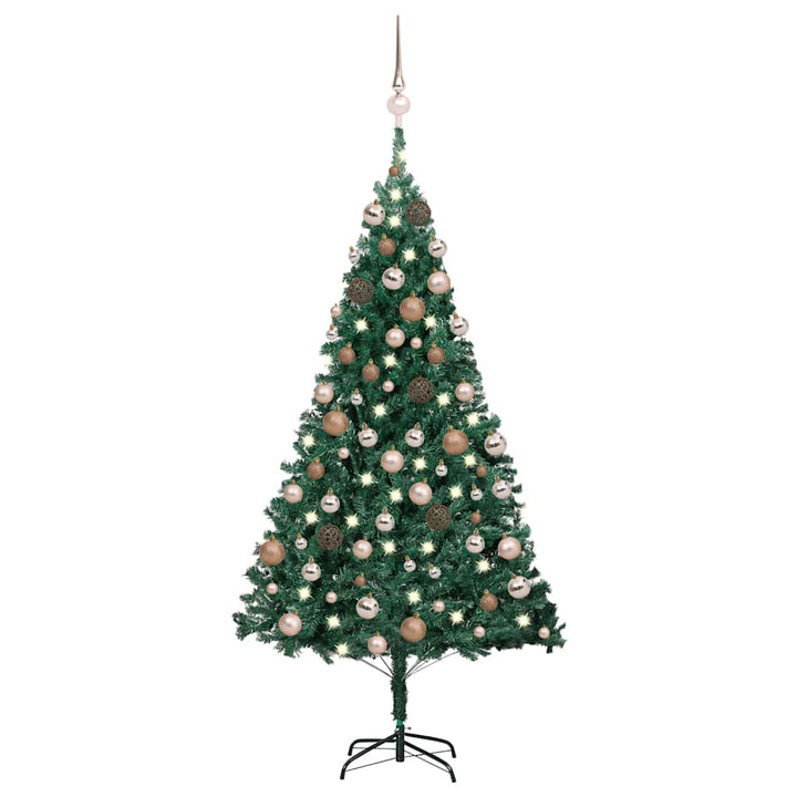 Artificial Pre-Lit Christmas Tree With Ball Set Pvc