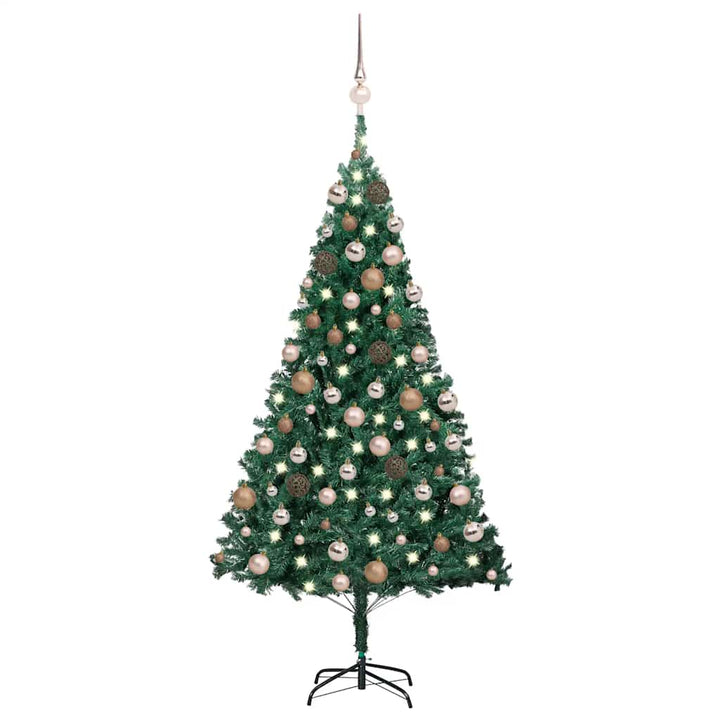 Artificial Pre-Lit Christmas Tree With Ball Set Pvc