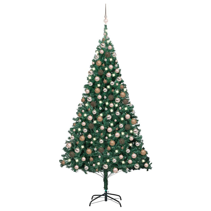 Artificial Pre-Lit Christmas Tree With Ball Set Pvc