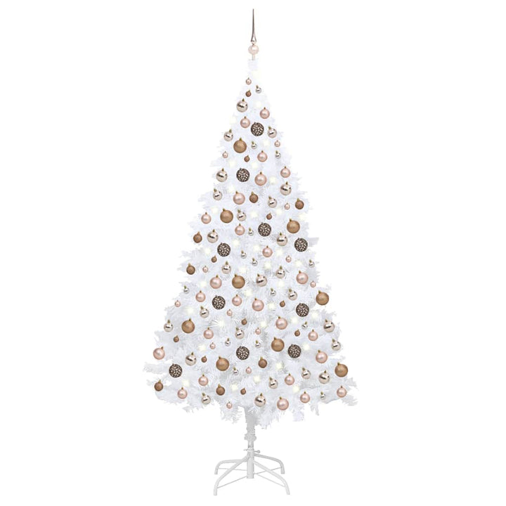 Artificial Pre-Lit Christmas Tree With Ball Set Pvc