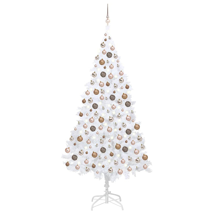 Artificial Pre-Lit Christmas Tree With Ball Set Pvc