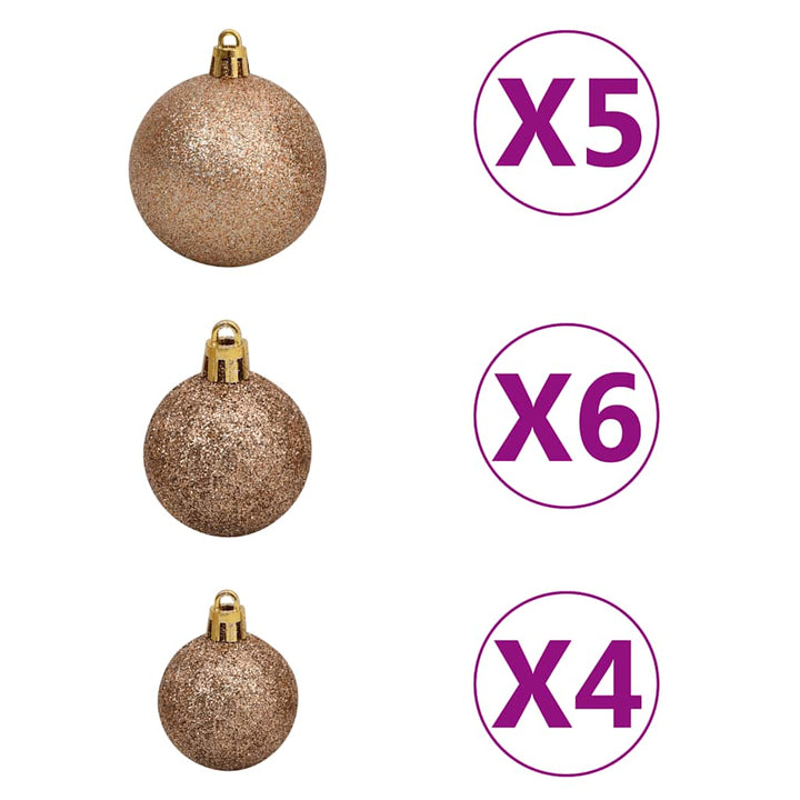 Artificial Pre-Lit Christmas Tree With Ball Set White 65 Cm