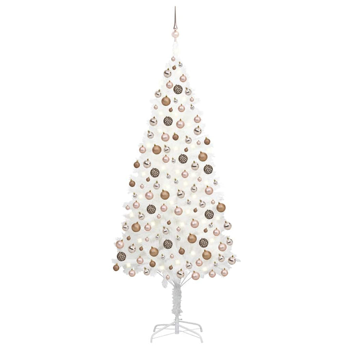 Artificial Pre-Lit Christmas Tree With Ball Set White 65 Cm