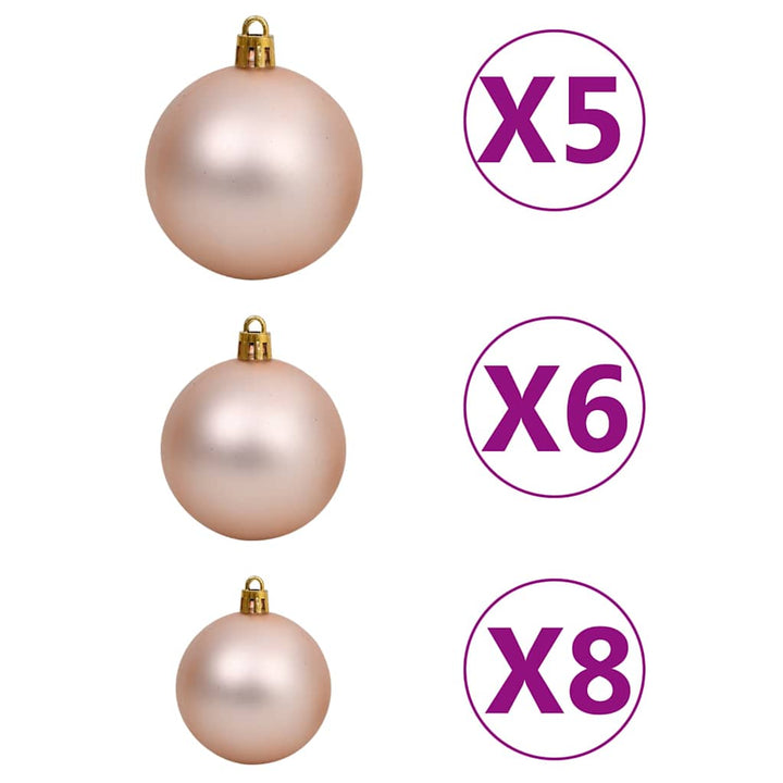 Artificial Pre-Lit Christmas Tree With Ball Set 65 Cm Green