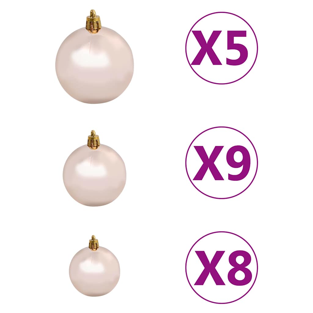 Artificial Pre-Lit Christmas Tree With Ball Set 65 Cm Green