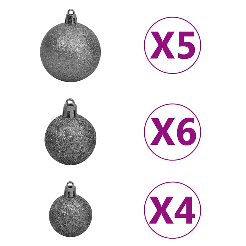 Artificial Pre-Lit Christmas Tree With Ball Set 150Cm 380 Branches