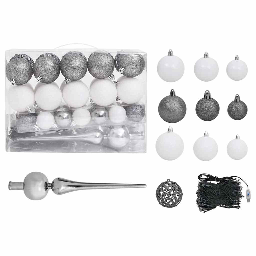Artificial Pre-Lit Christmas Tree With Ball Set 120 Cm Pvc