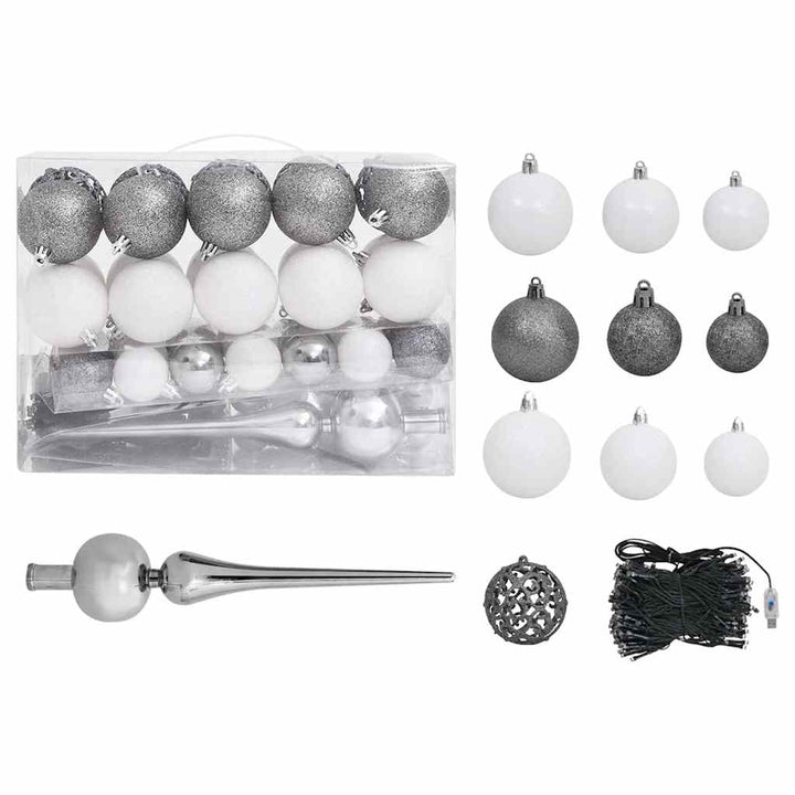 Artificial Pre-Lit Christmas Tree With Ball Set 120 Cm Pvc