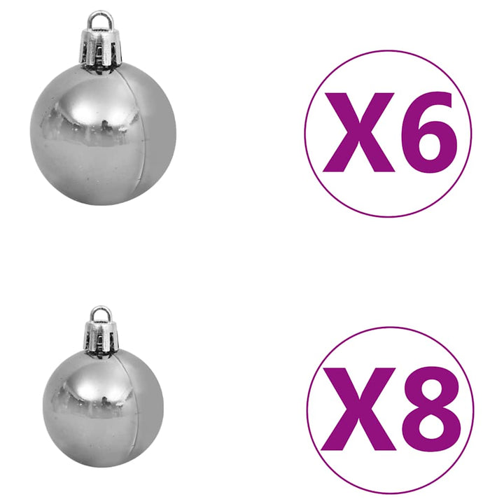 Artificial Pre-Lit Christmas Tree With Ball Set 120 Cm Pvc