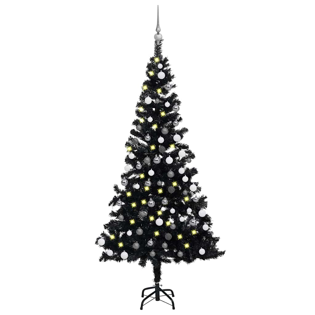 Artificial Pre-Lit Christmas Tree With Ball Set 120 Cm Pvc