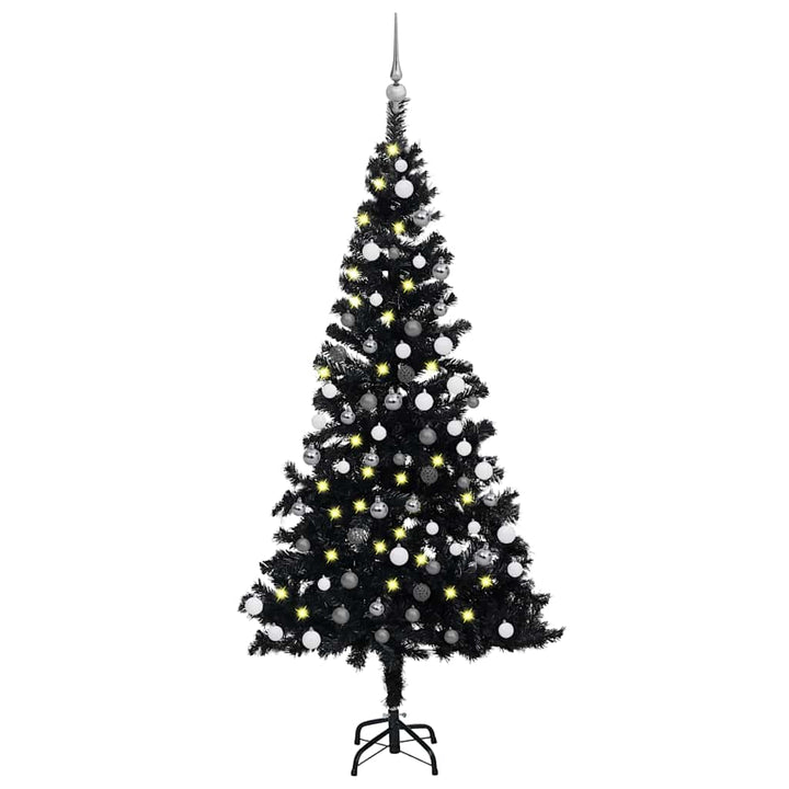 Artificial Pre-Lit Christmas Tree With Ball Set 120 Cm Pvc