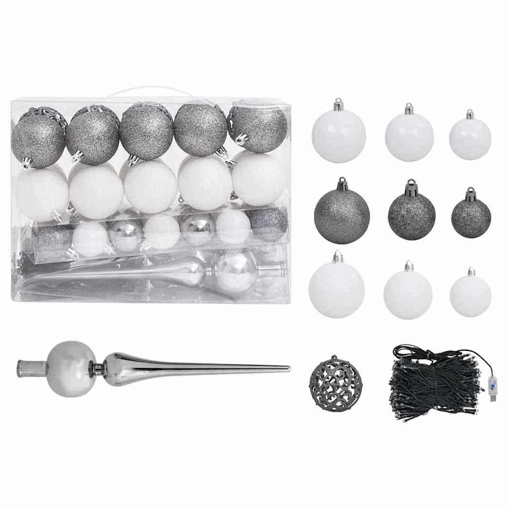 Artificial Pre-Lit Christmas Tree With Ball Set 120 Cm Pet
