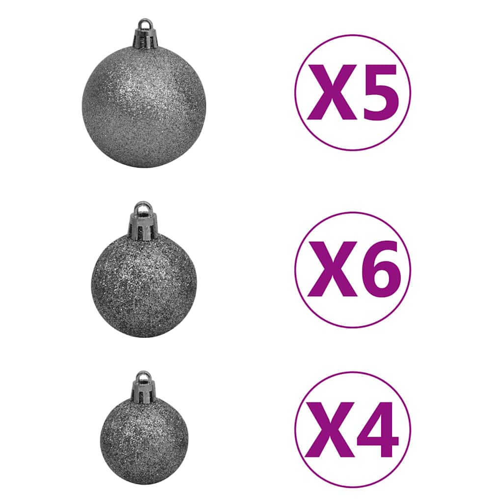 Artificial Pre-Lit Christmas Tree With Ball Set 150 Cm Pet