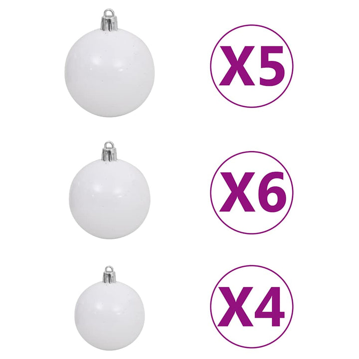 Artificial Pre-Lit Christmas Tree With Ball Set Pvc
