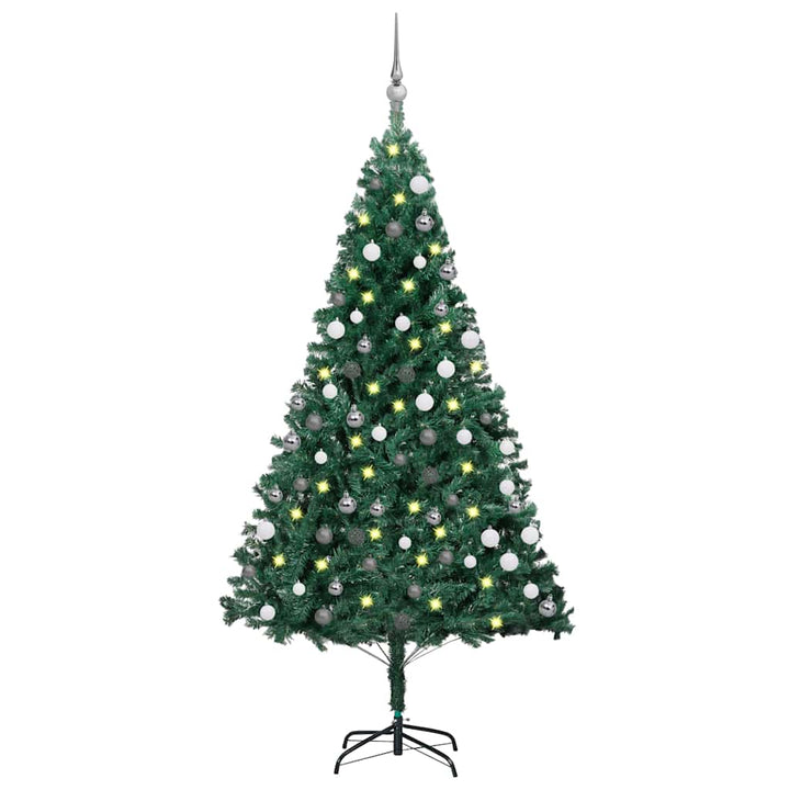 Artificial Pre-Lit Christmas Tree With Ball Set Pvc