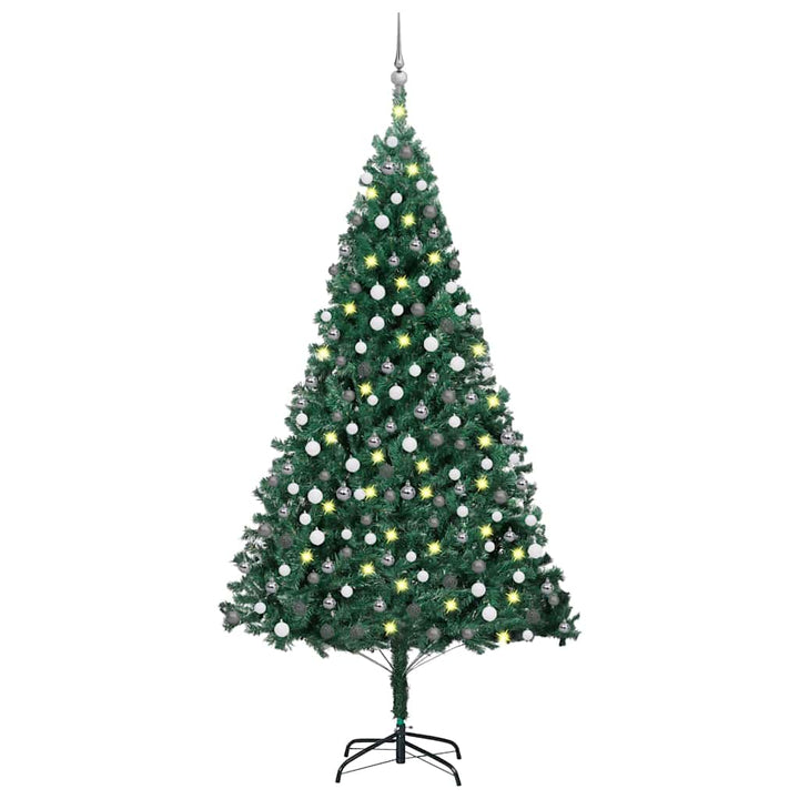 Artificial Pre-Lit Christmas Tree With Ball Set Pvc