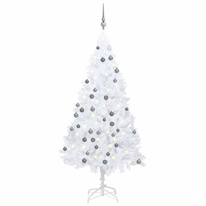 Artificial Pre-Lit Christmas Tree With Ball Set Pvc