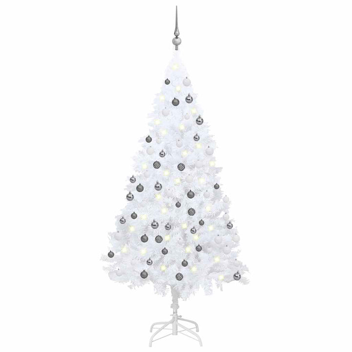 Artificial Pre-Lit Christmas Tree With Ball Set Pvc