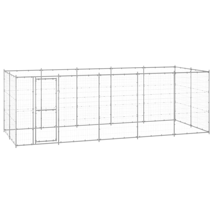 Outdoor Dog Kennel Galvanised Steel With Roof 7.26 M²