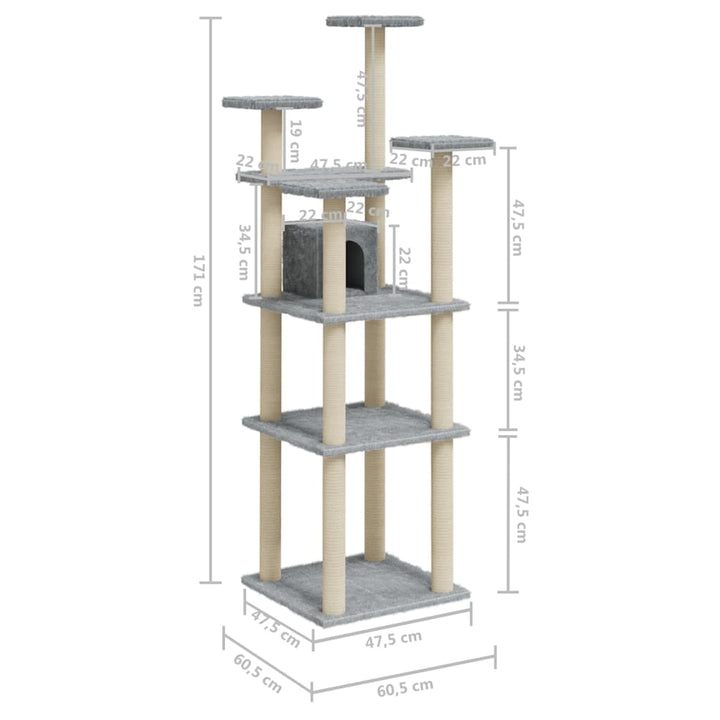 Cat Tree With Sisal Scratching Posts 171 Cm