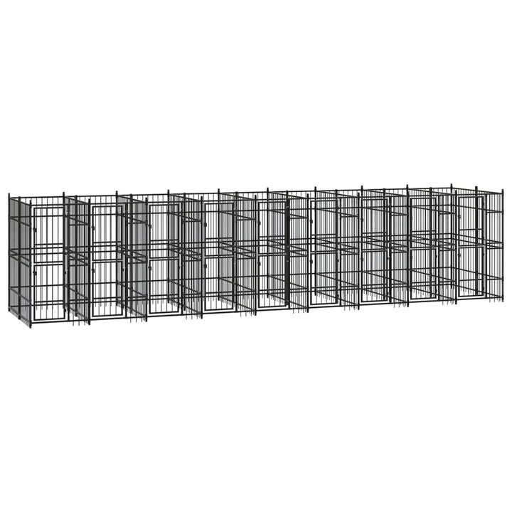 Outdoor Dog Kennel Steel 1.84 M²